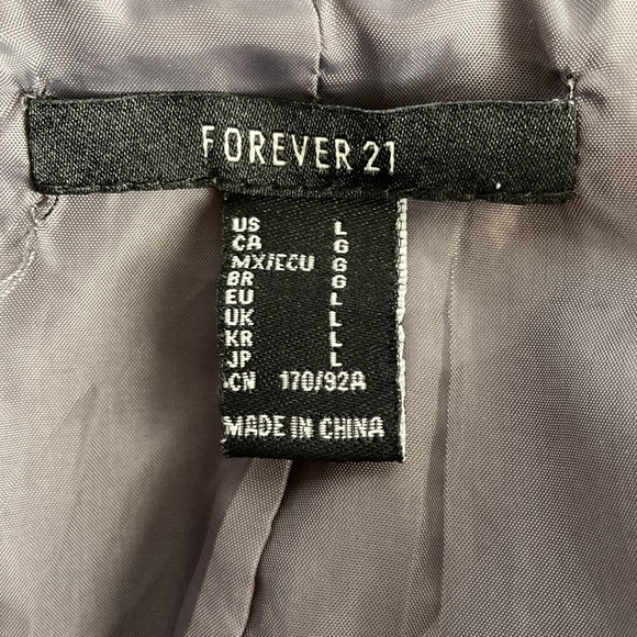Forever 21 Gray Pea Coat Size Large - Picture 7 of 12